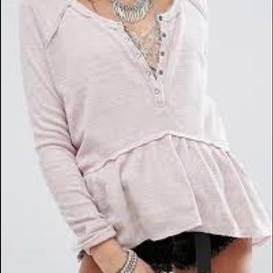 Free People Coastline Small Ivory peplum top